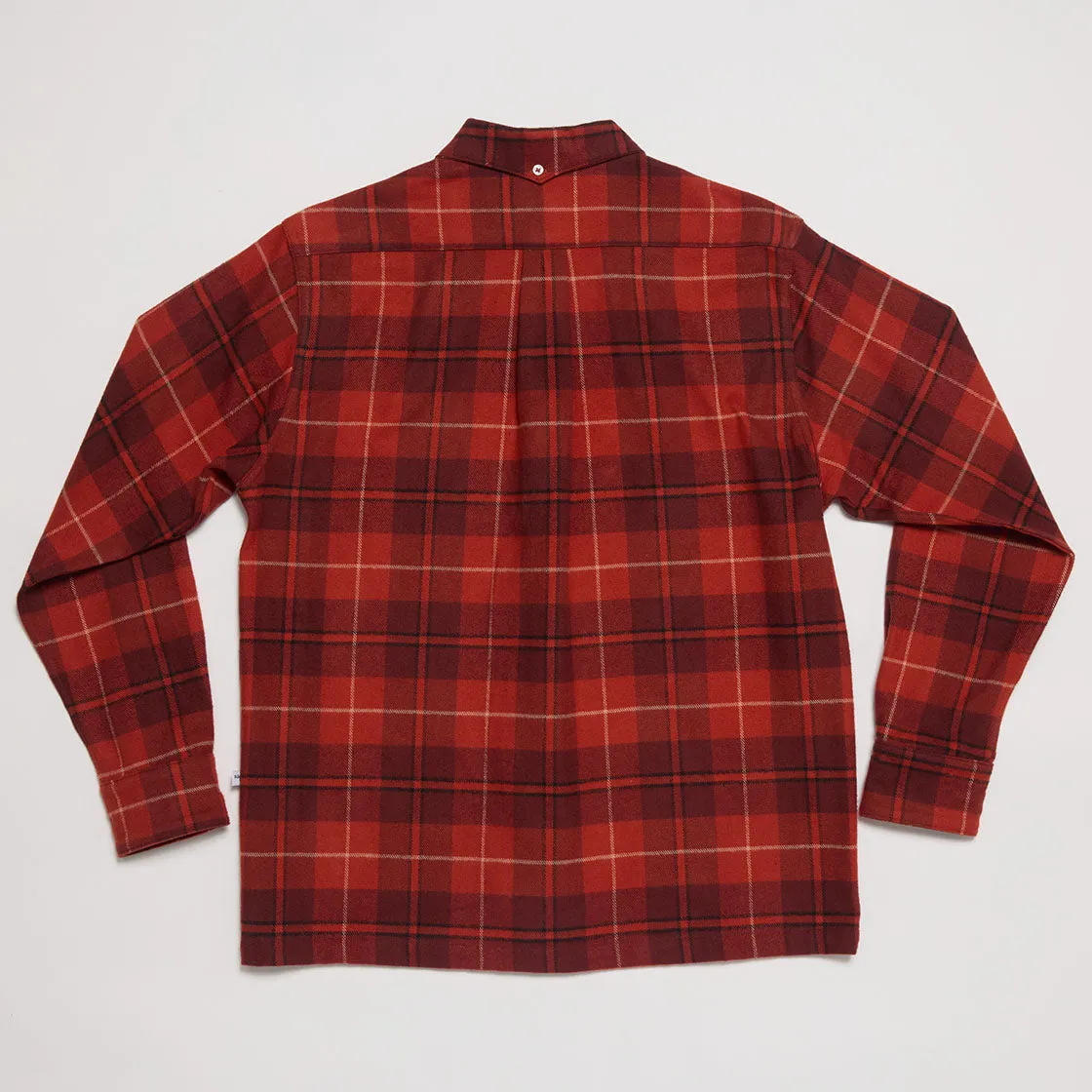 Convertible Collar Button-down Shirt (Brick)