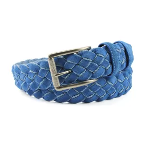 Cornflower Blue Suede Handweave Belt