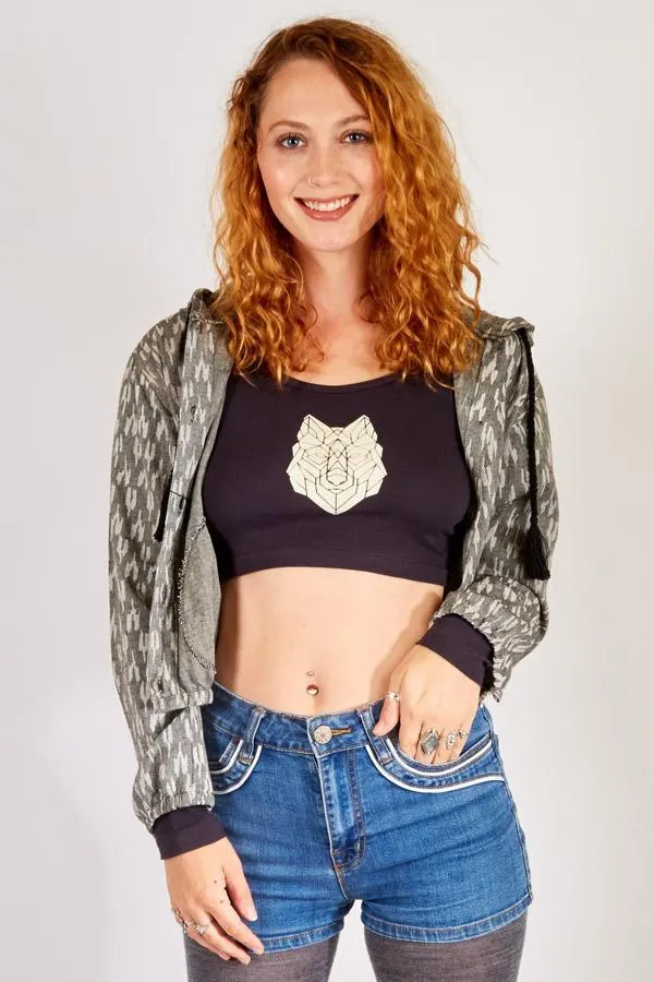 Crochet Mandala Bomber Jacket