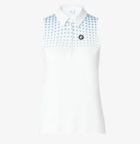 Cross Women's FADE Sleeveless Polo - WHITE / BEL AIR BLUE