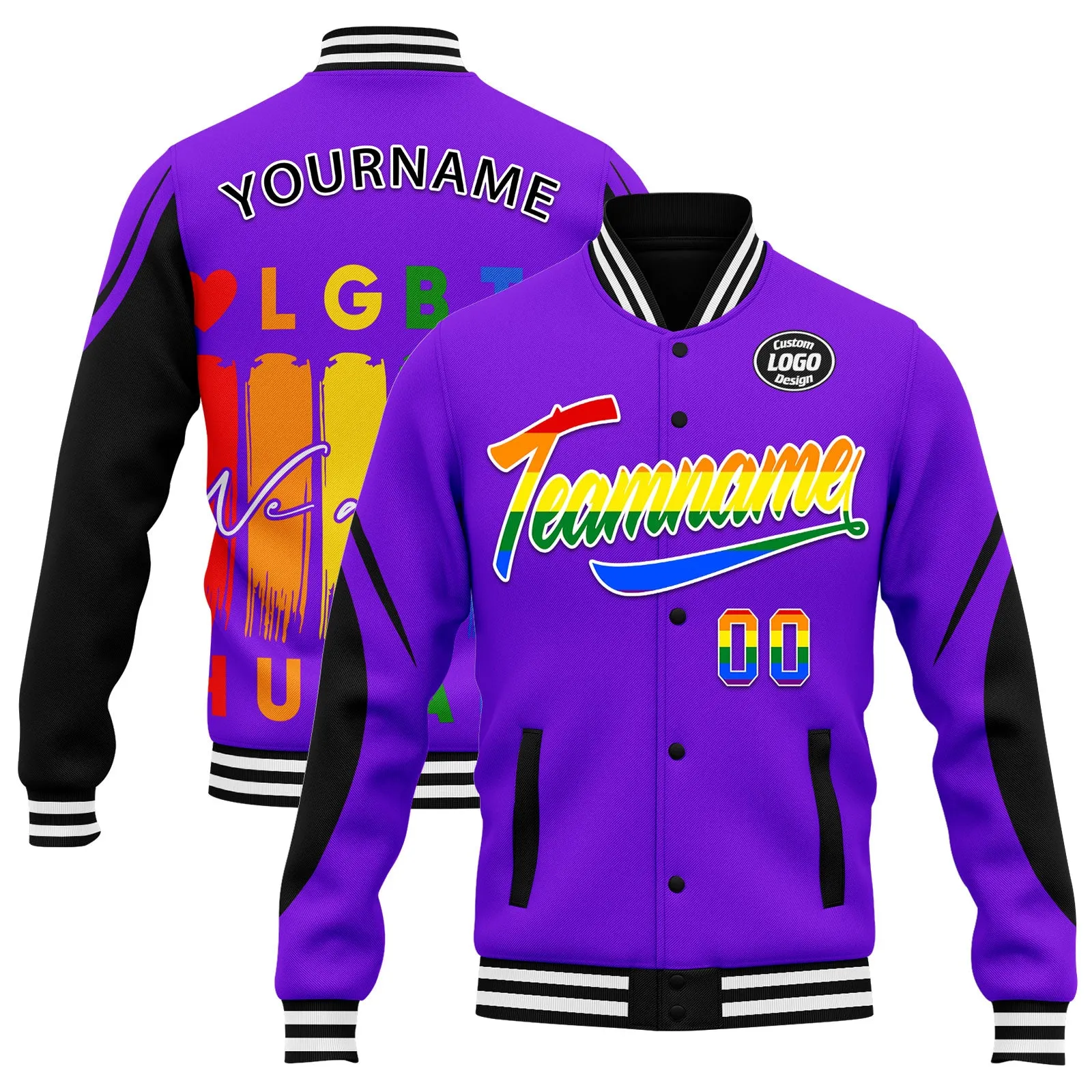 Custom Jacket Bomber Full-Snap Varsity Letterman Personalized Jacket FZ005-D025003-7