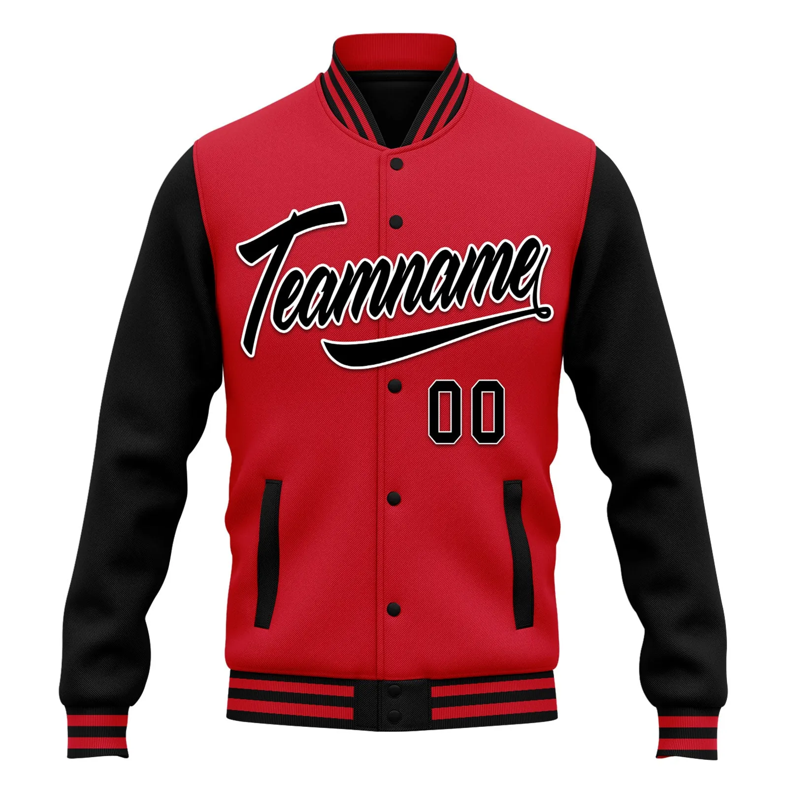 Custom Raglan Sleeves Jacket Bomber Full-Snap Varsity Letterman Personalized Jacket FZ005-D025002-1