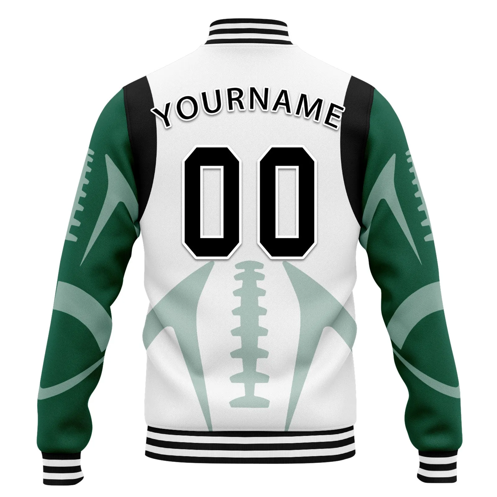 Custom White New York Jacket Bomber Full-Snap Varsity Letterman Personalized Jacket FZ005-D025004-30