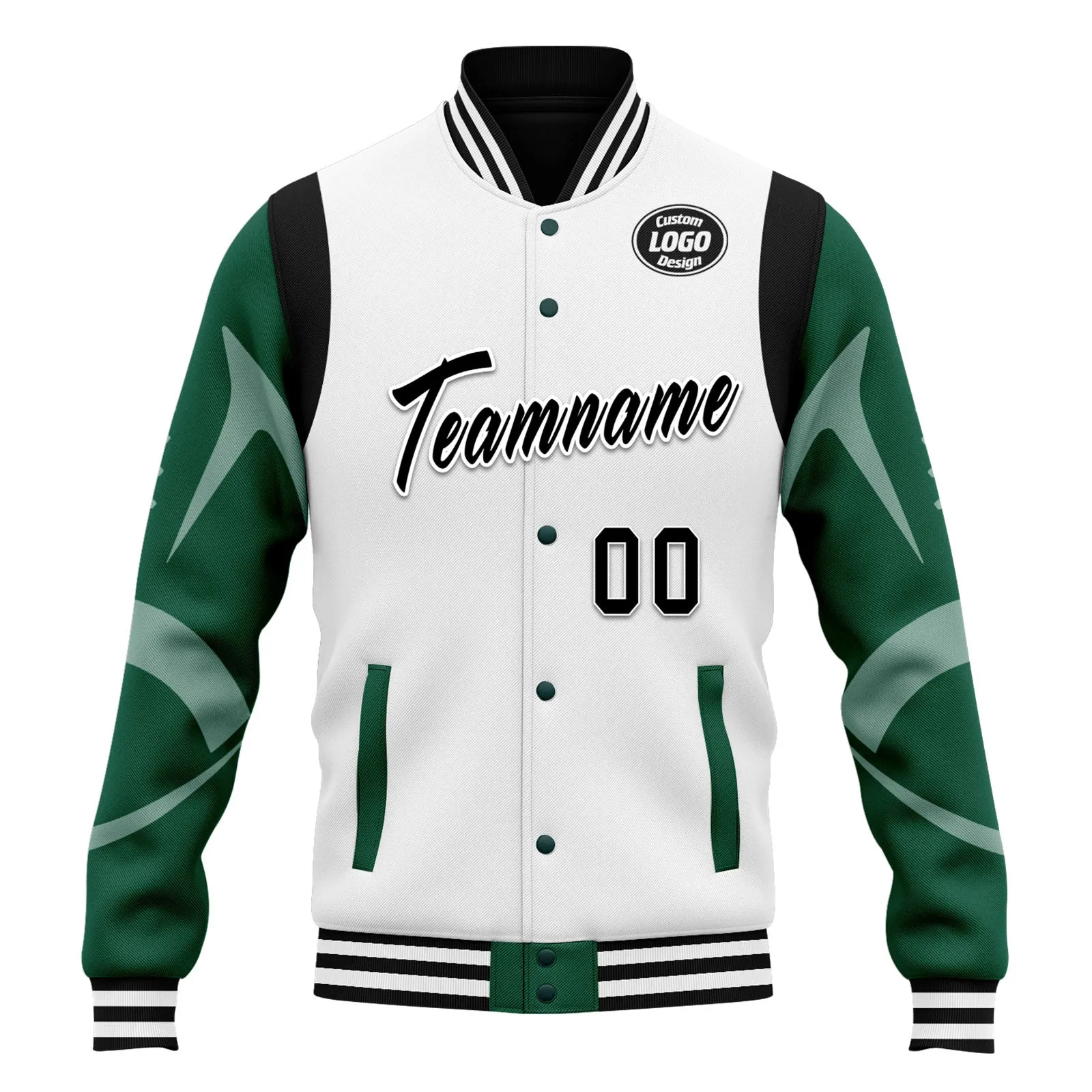 Custom White New York Jacket Bomber Full-Snap Varsity Letterman Personalized Jacket FZ005-D025004-30