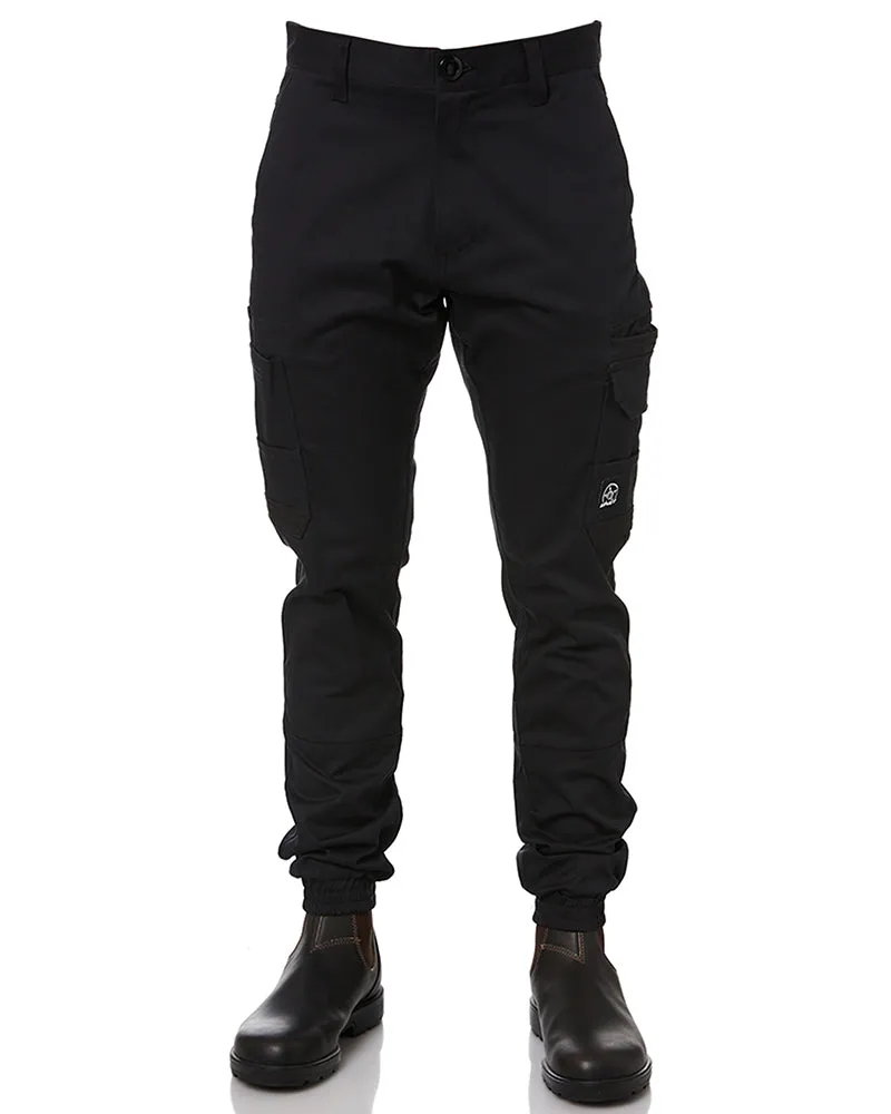 Demolition Cuffed Stretch Cargo Pant - Black