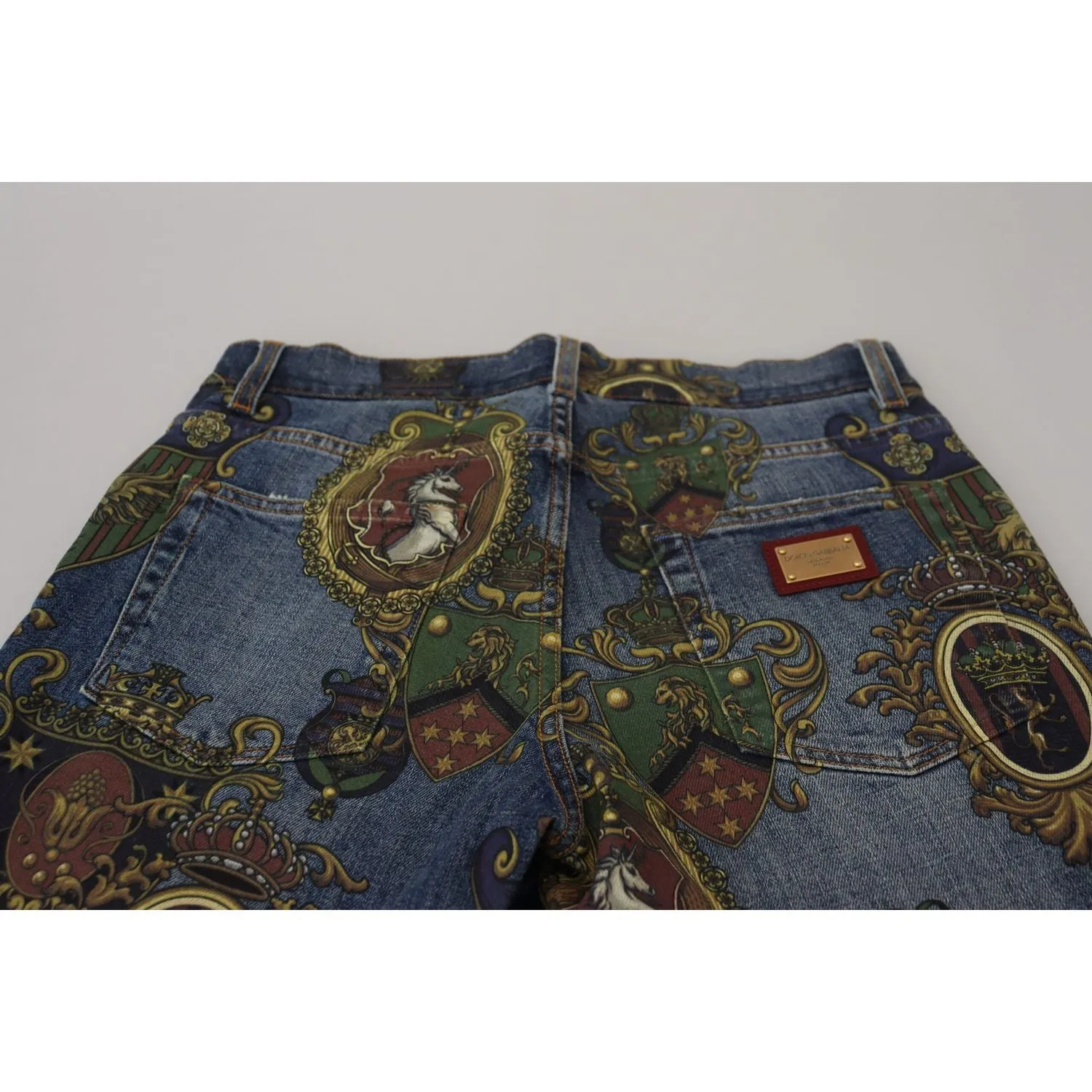 Dolce & Gabbana Elegant Slim-Fit Printed Denim Jeans