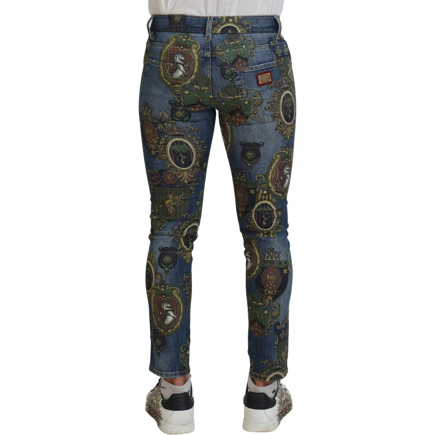 Dolce & Gabbana Elegant Slim-Fit Printed Denim Jeans