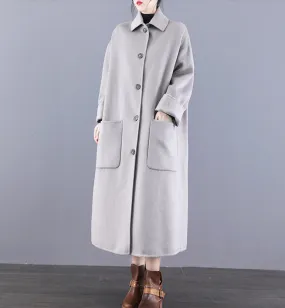 Double Face Wool  Coat Handmade Long Warm Long Women Wool Coat Jacket/9877