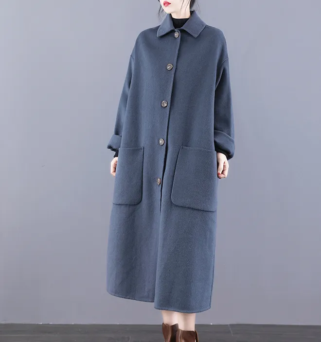 Double Face Wool  Coat Handmade Long Warm Long Women Wool Coat Jacket/9877