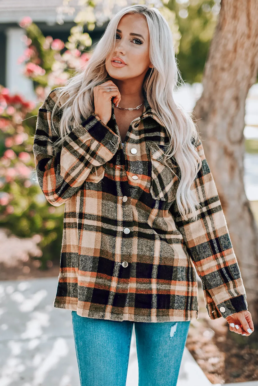 Double Take Plaid Shacket