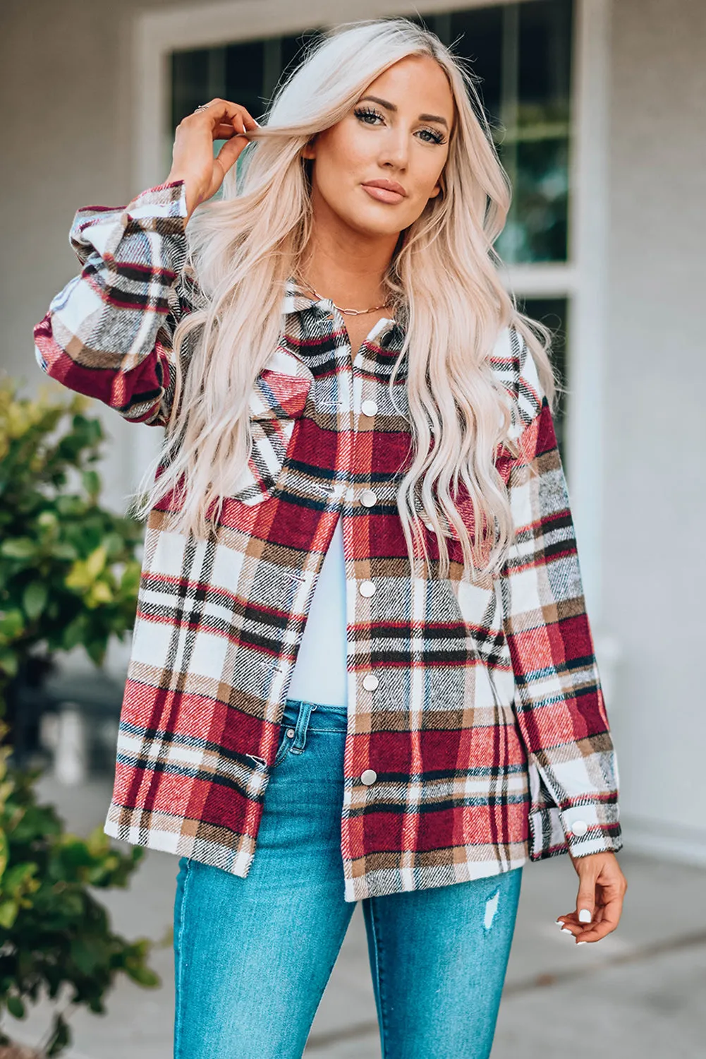 Double Take Plaid Shacket