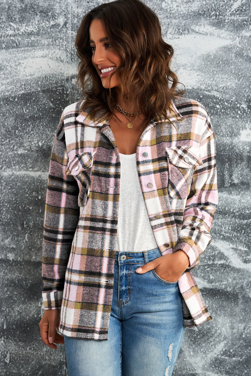 Double Take Plaid Shacket