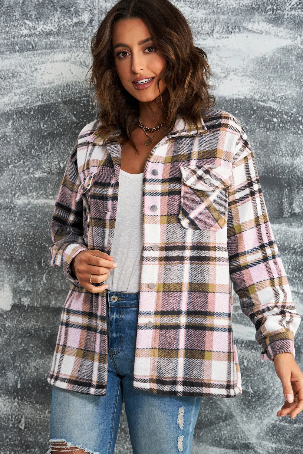 Double Take Plaid Shacket