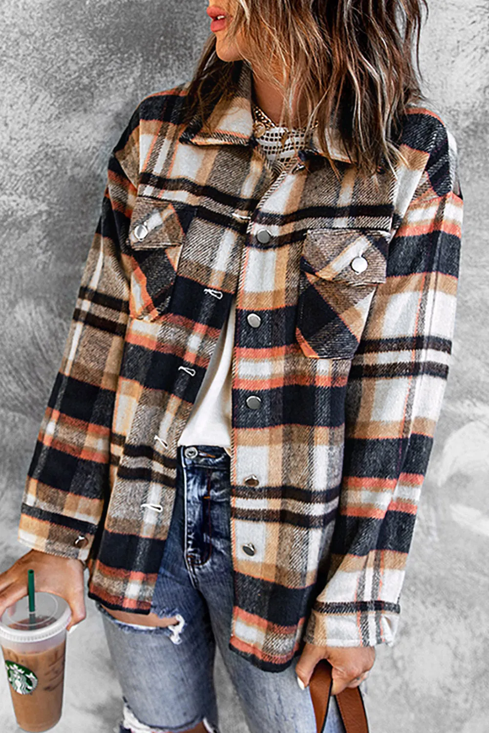 Double Take Plaid Shacket