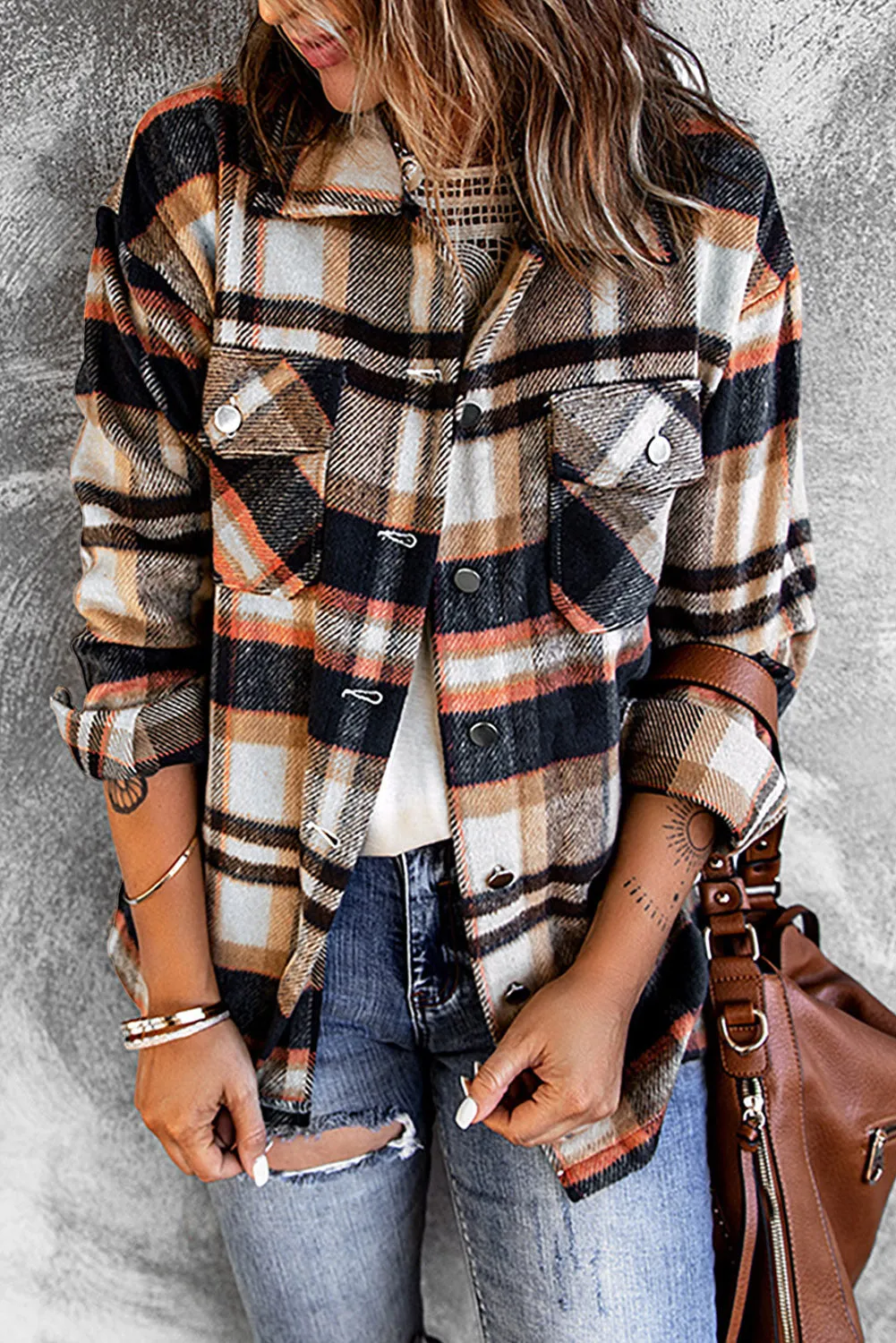 Double Take Plaid Shacket