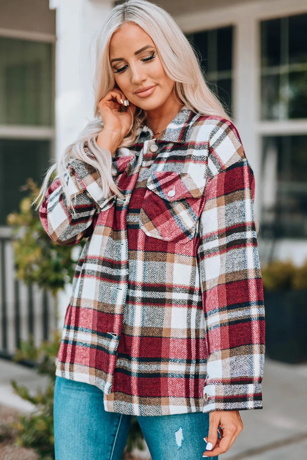 Double Take Plaid Shacket