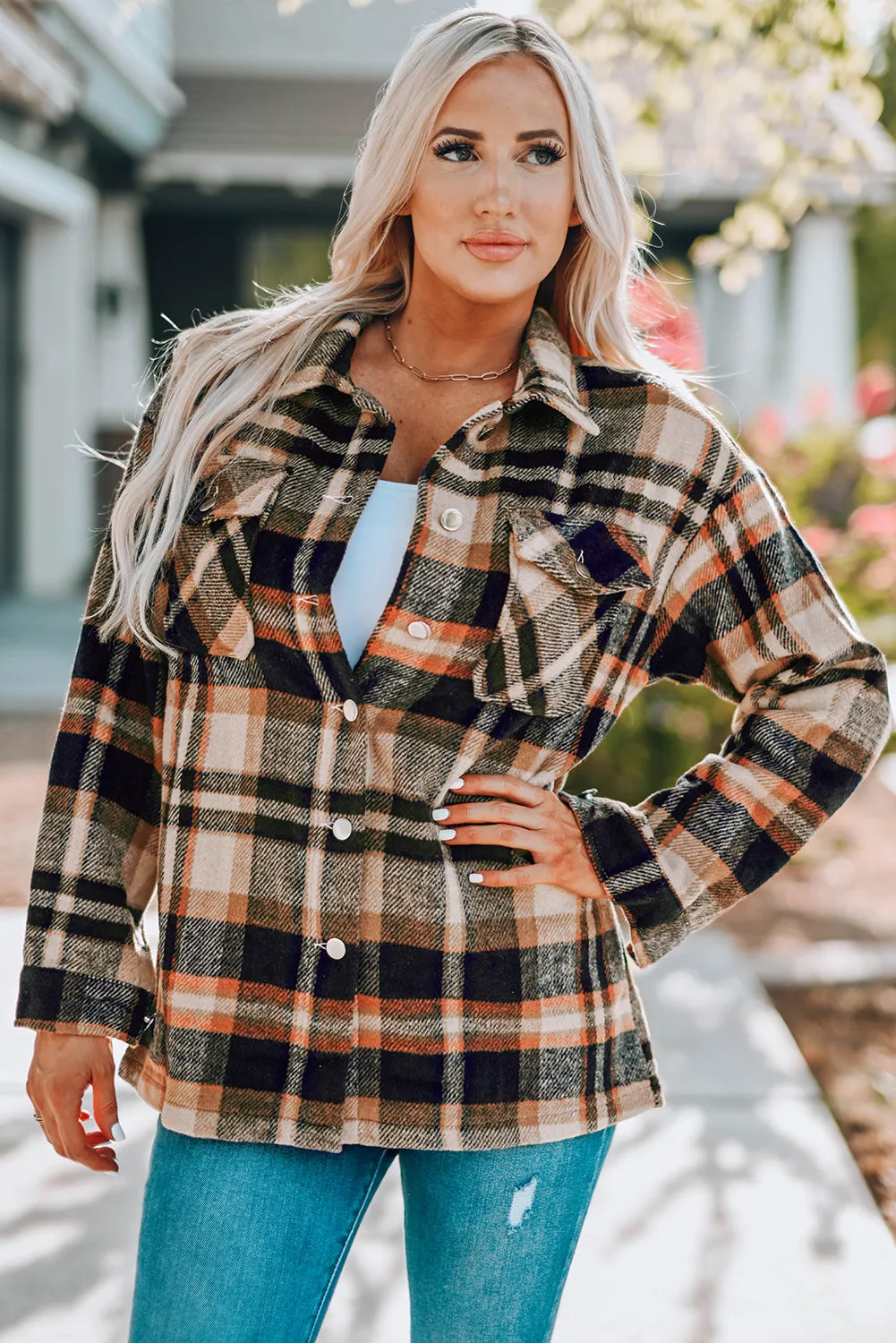 Double Take Plaid Shacket