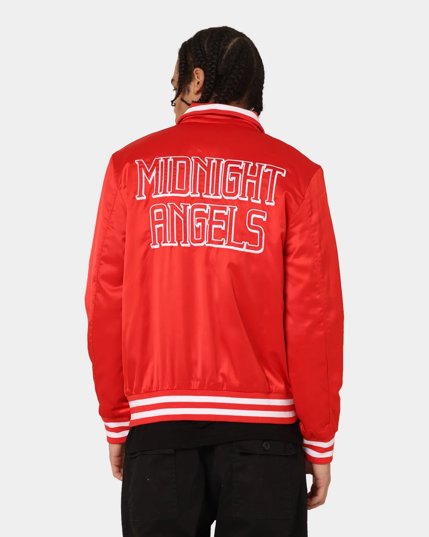 En Noir Inc Midnight Satin Jacket Red