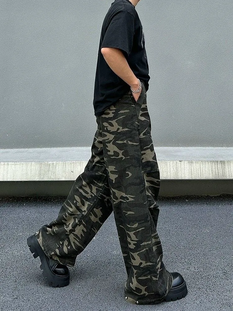 Faire Echo Camo Design Straight-Leg Pants