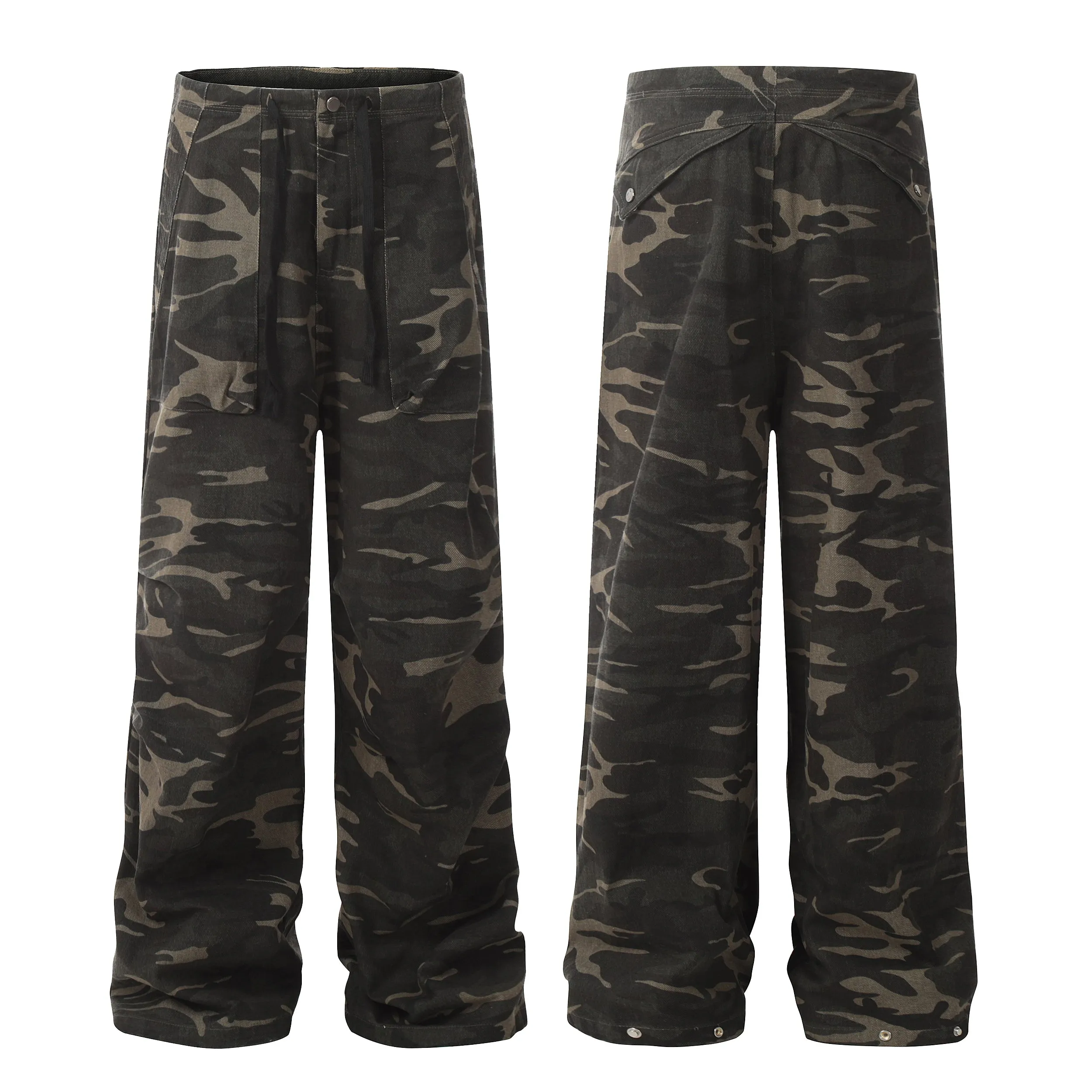 Faire Echo Camo Design Straight-Leg Pants