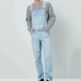 Flytonn-Fall Outfits Women Outwear Streetwear -Men Denim Jumpsuit Suspender Soft Breathable Long Pants Non-Fading Solid Color Multi-pocket Denim Bib Overalls