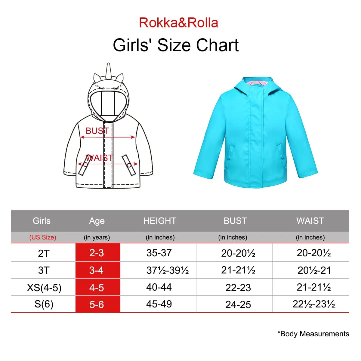 Girls' Waterproof Rubber Slicker Rain Jacket