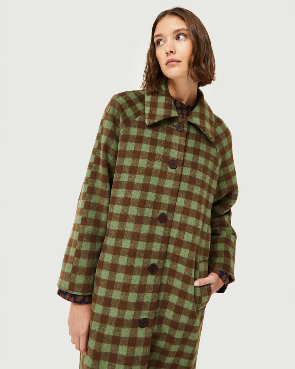 Green Checks Coat