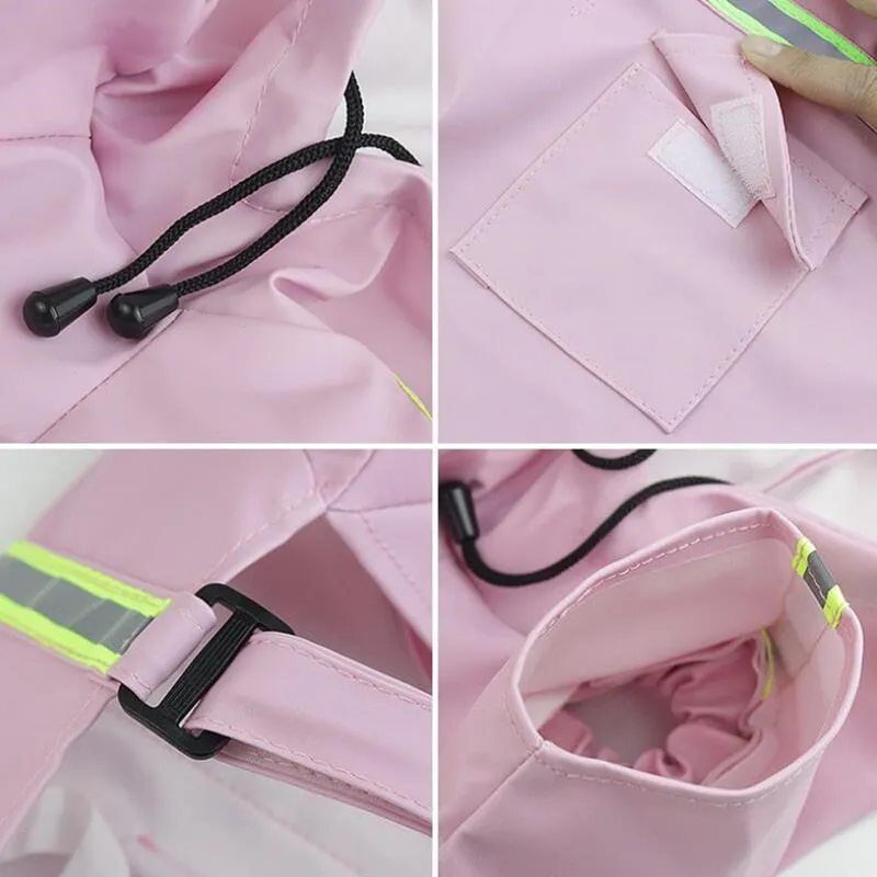 High Visibility Reflective Dog Raincoat