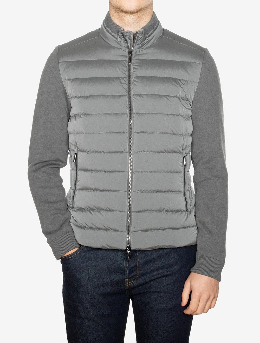 Hybrid Bomber Jacket-Grey