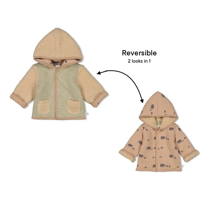 INTO THE FOREST Reversible Teddy Bouclé Hooded Jacket