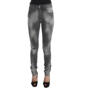 John Galliano Chic Gray Slim Fit Designer Jeans