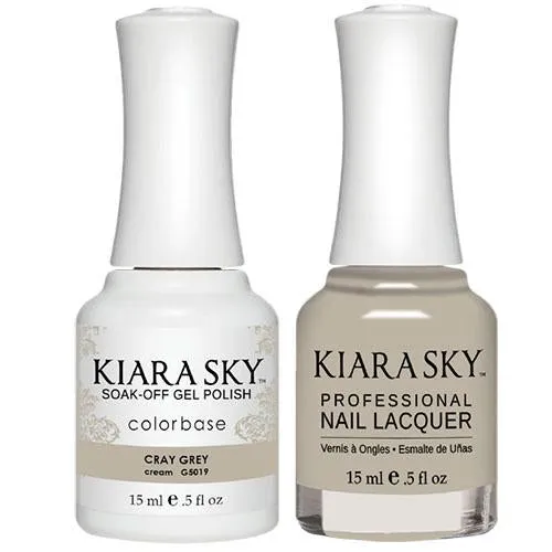 Kiara Sky All-in-One Gel   Polish Duo - 5019 Cray Grey