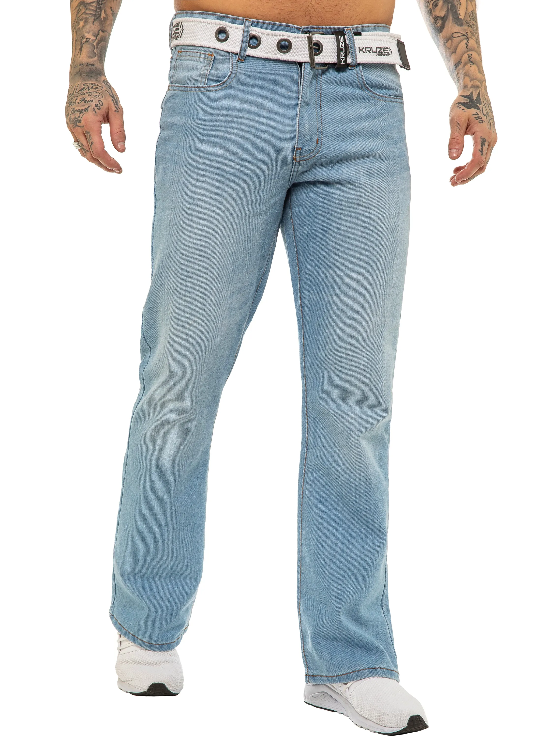 Kruze | Mens Bootcut Denim Jeans