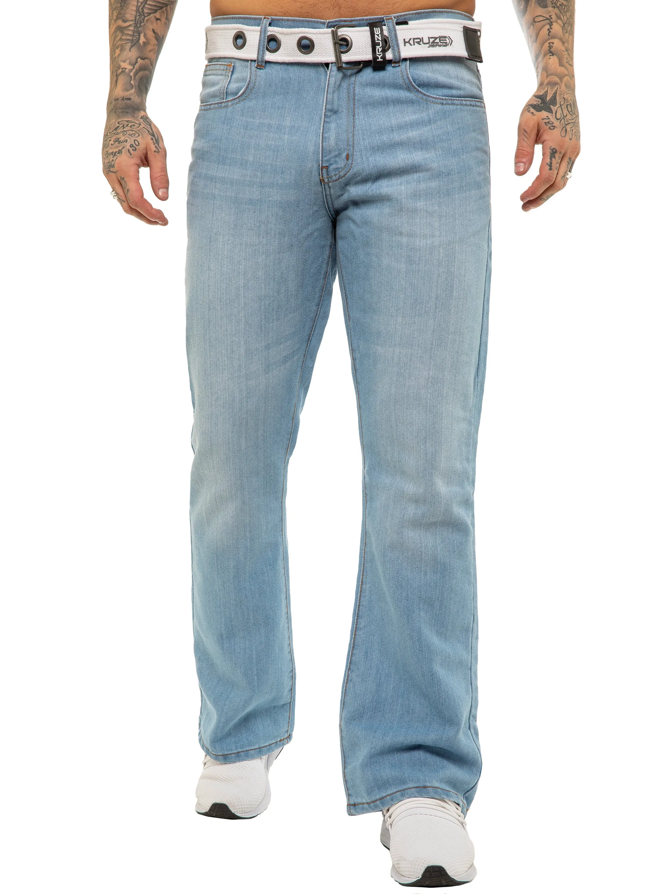 Kruze | Mens Bootcut Denim Jeans