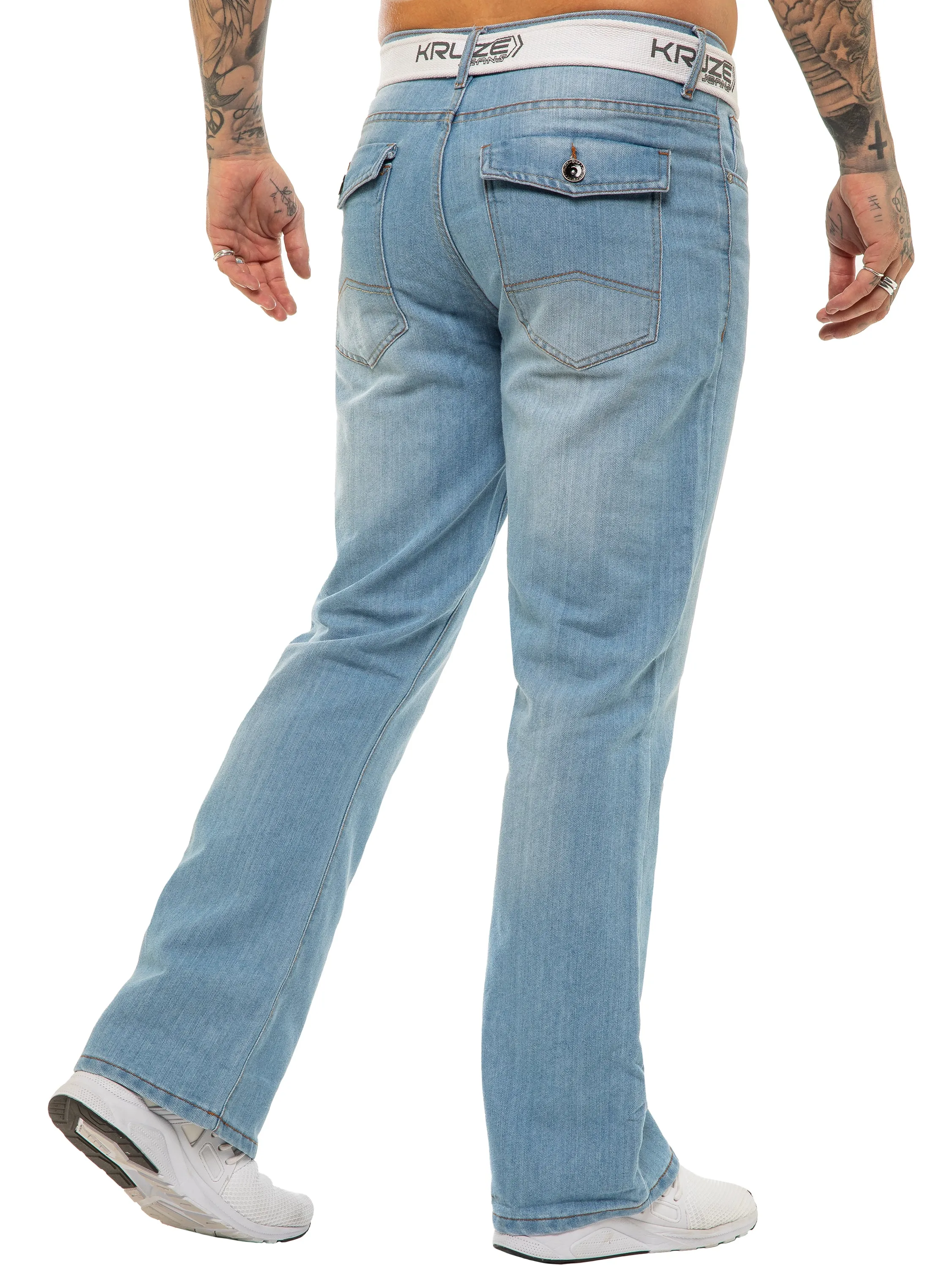 Kruze | Mens Bootcut Denim Jeans