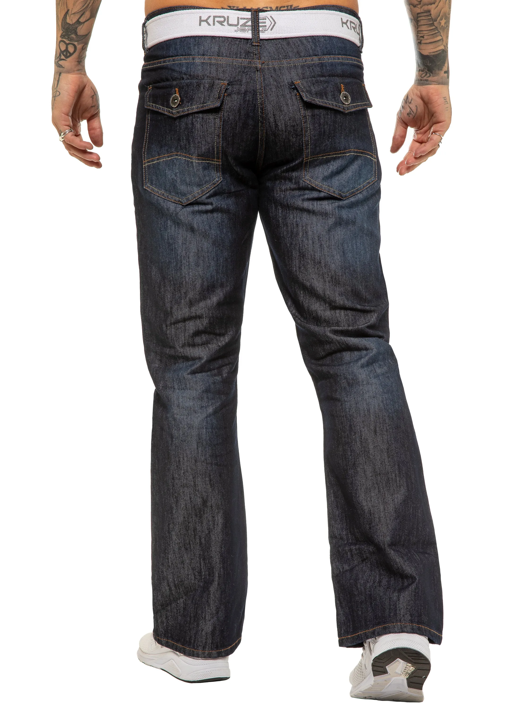 Kruze | Mens Bootcut Denim Jeans