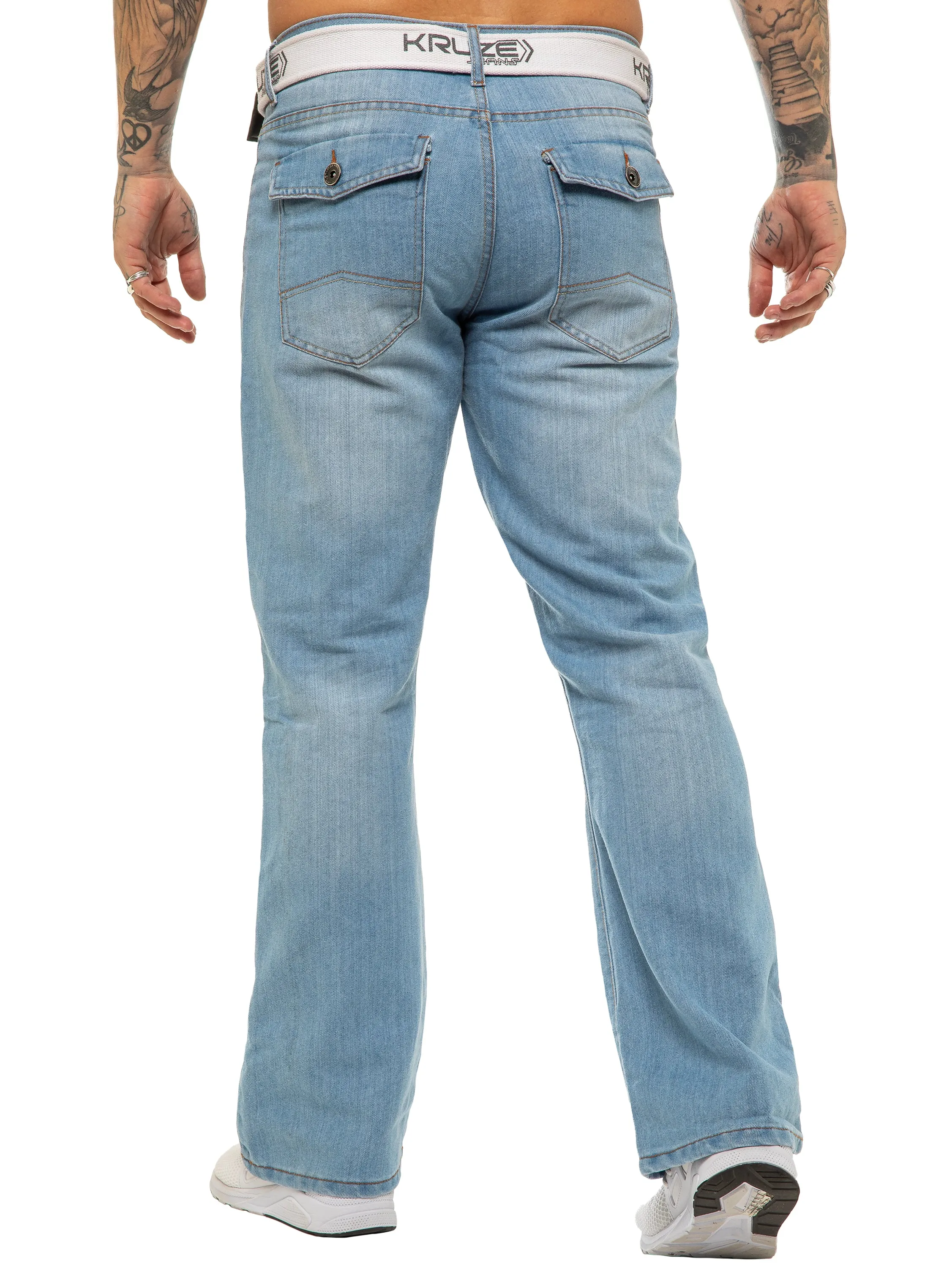 Kruze | Mens Bootcut Denim Jeans