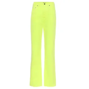 Kwaidan Editions Acid Green High-Rise Straight Leg Jeans