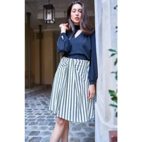 Le 417 - Straight skirt with yoke and pleats