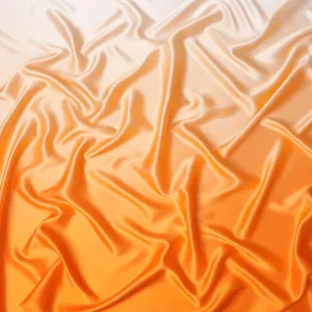 Light orange to orange premium pure silk satin fabric in ombre design-D12502