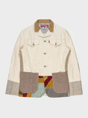 Linen Patchwork Trucker Jacket