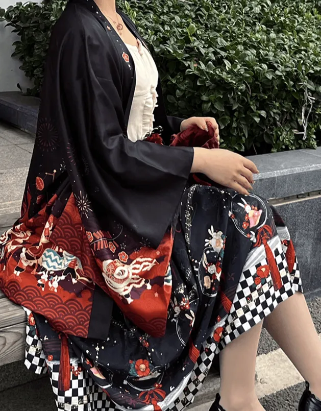 Lion Dance Kimono Cardigan