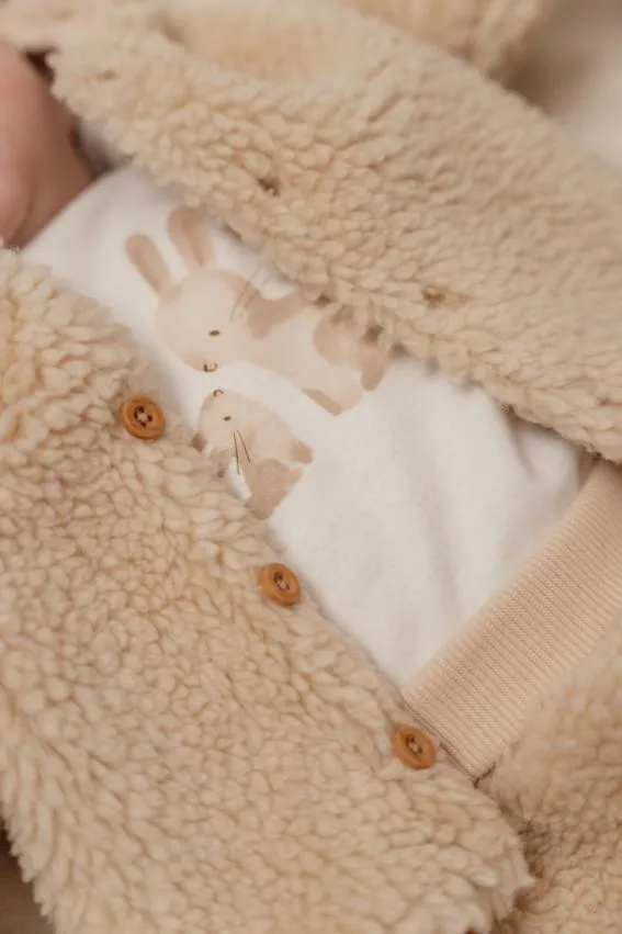 Little Dutch Teddy Jacket Baby Bunny | Sand