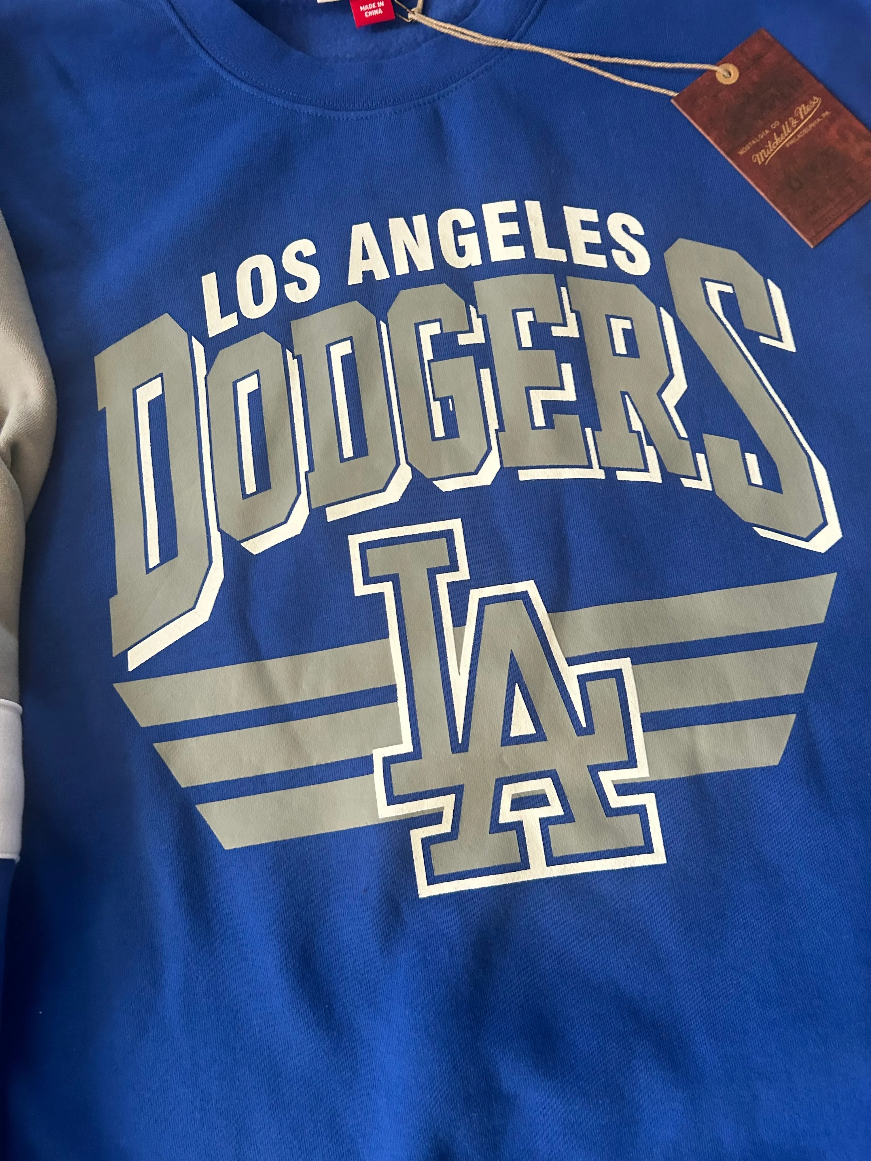 Los Angeles Dodgers Mitchell & Ness Crew Pullover