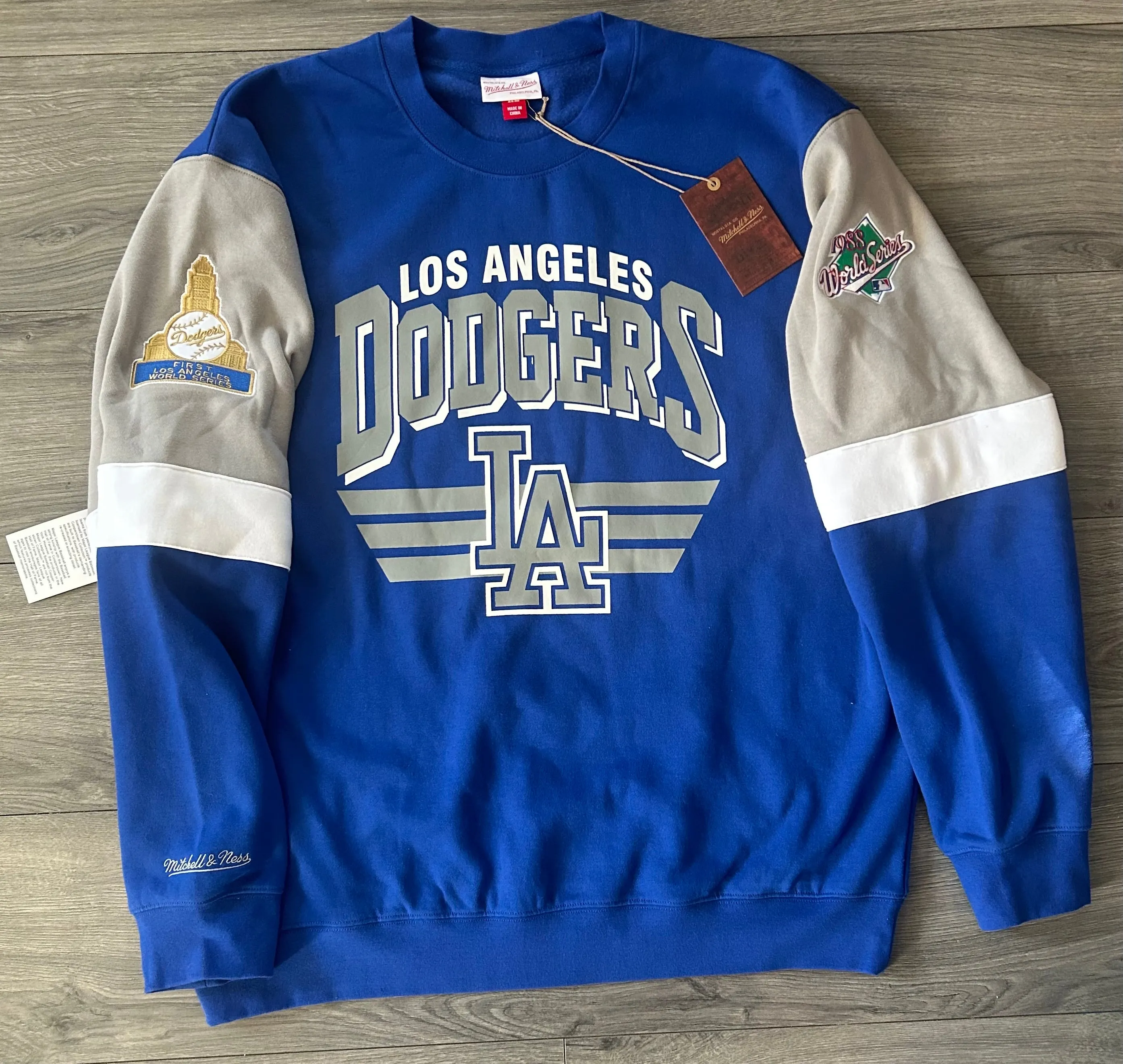 Los Angeles Dodgers Mitchell & Ness Crew Pullover