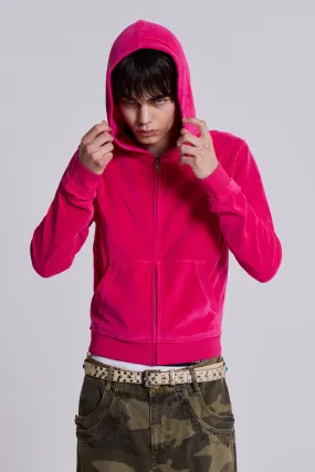 Low Life Hot Pink Velour Hoodie