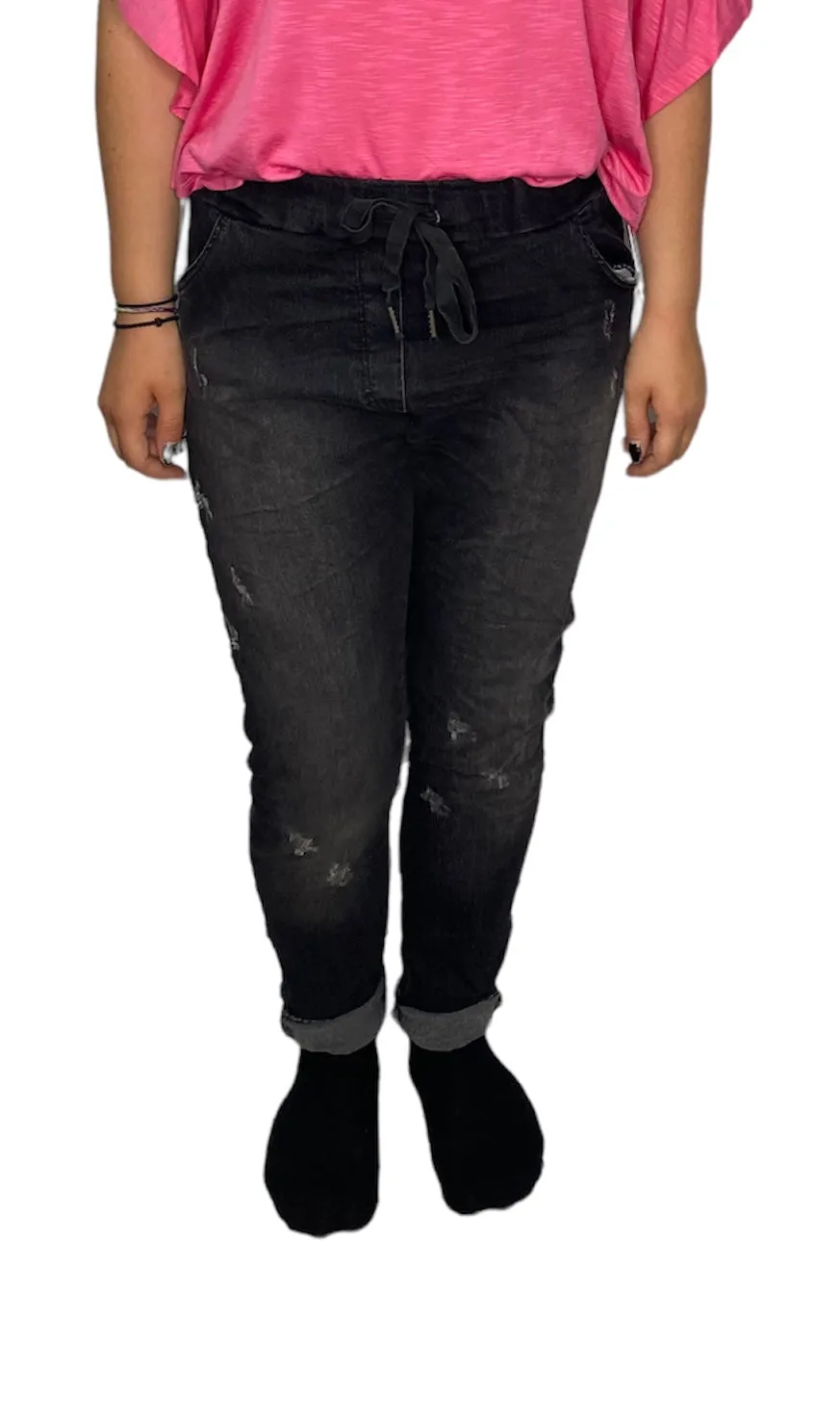 Magic Denim Jeans With Frayed Detailing (2 Colours)