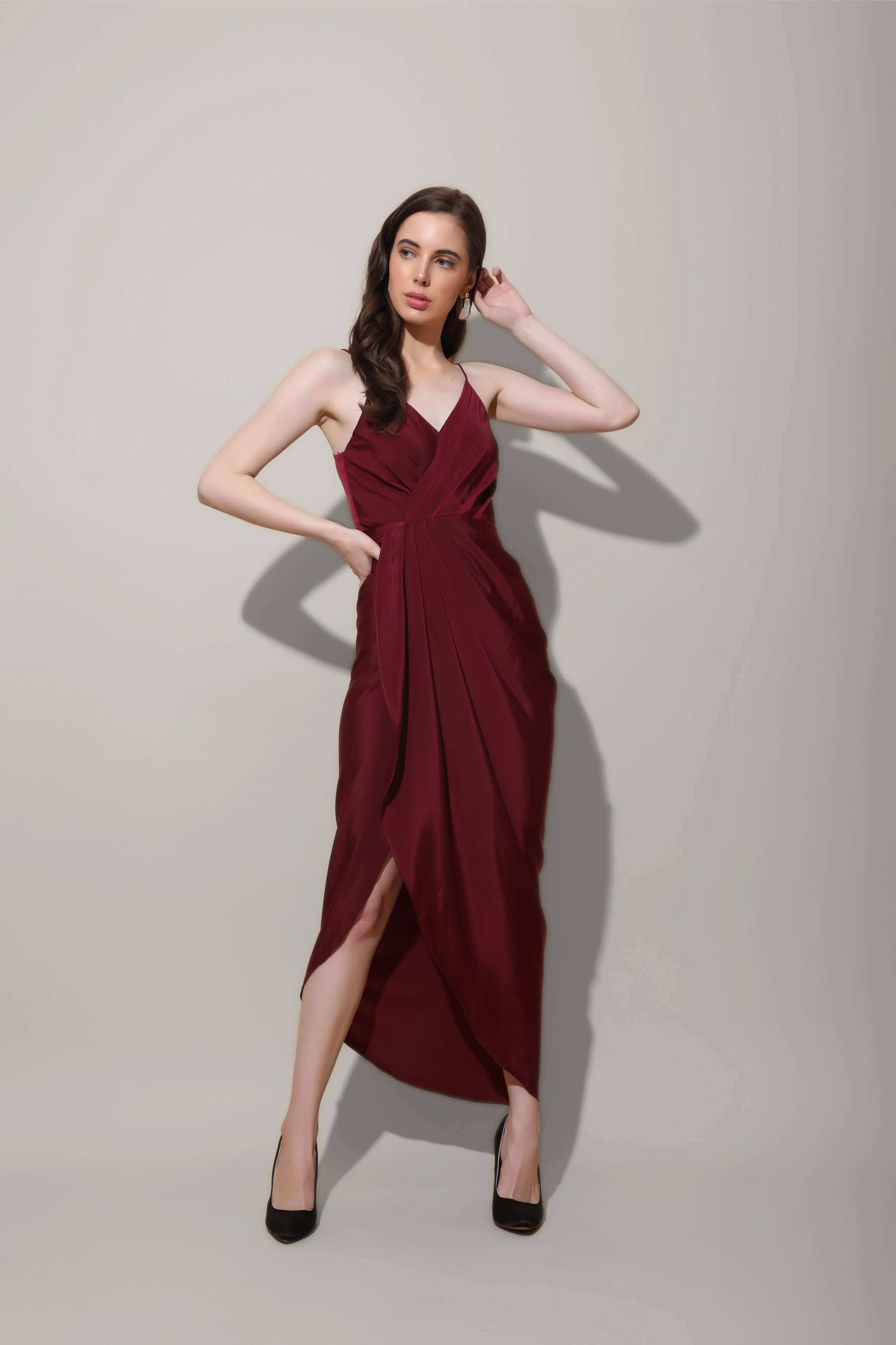 Maroon Slip Dress