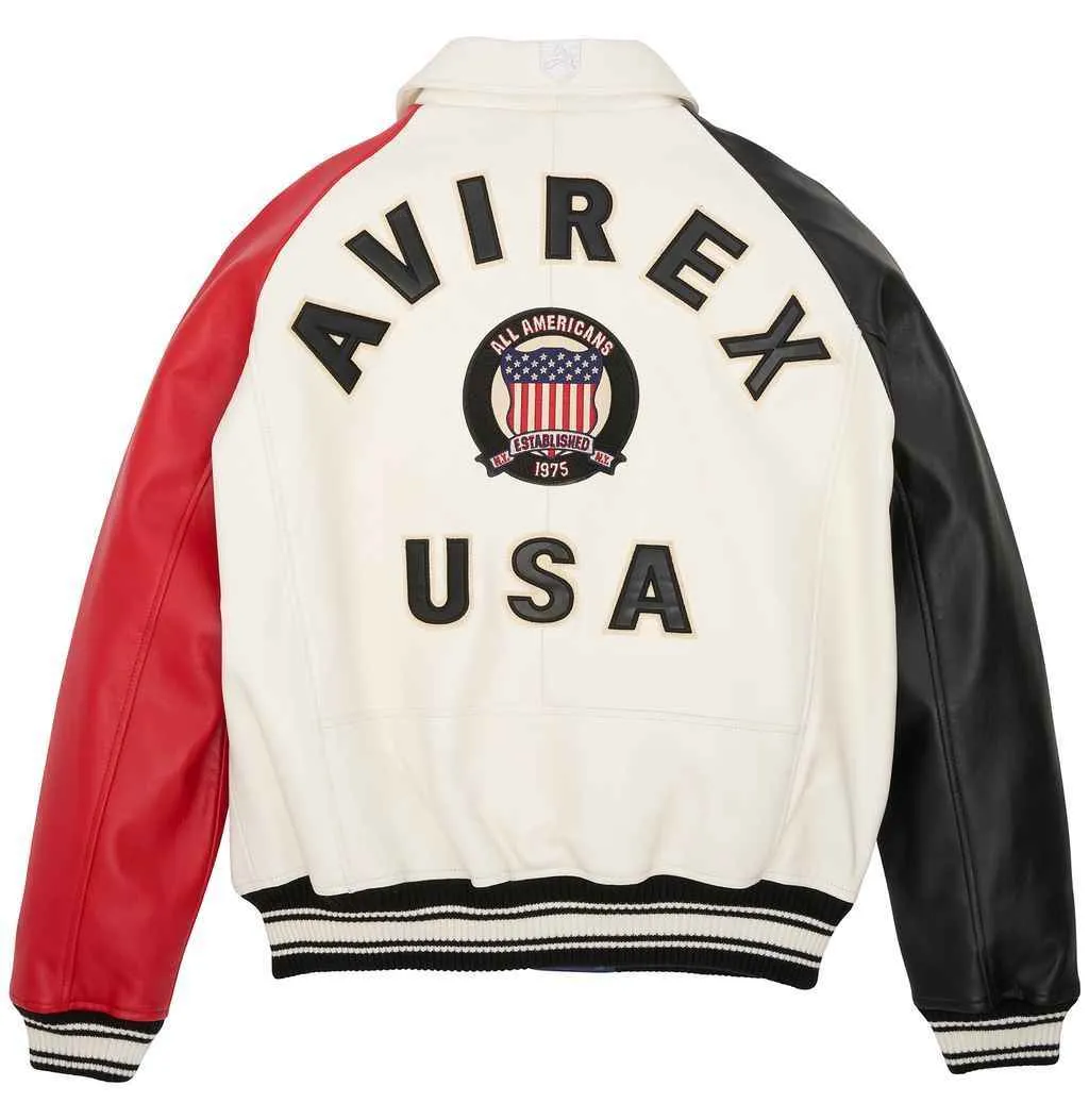 Mens Avirex USA Icon Leather Jacket