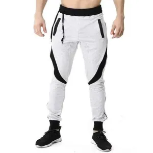 Men's Casual Stitching Color Slim Fit Joggers Sport Pants